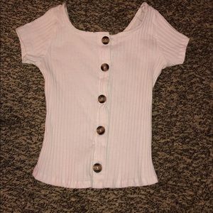 white button tee